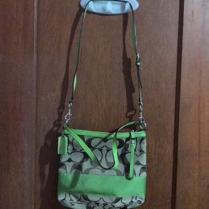 Coach Signature Stripe Convertible Bag